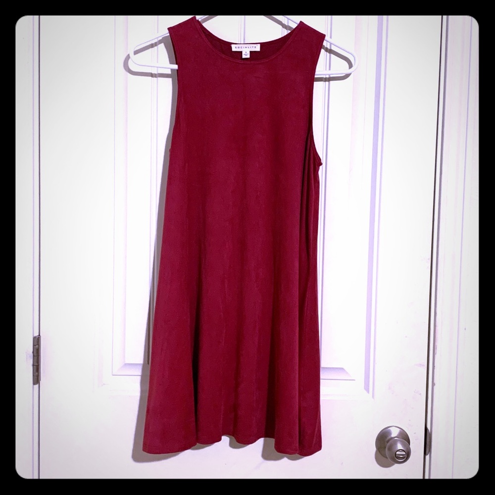 SOCIALITE Burgundy Sleeveless Swing Dress Small